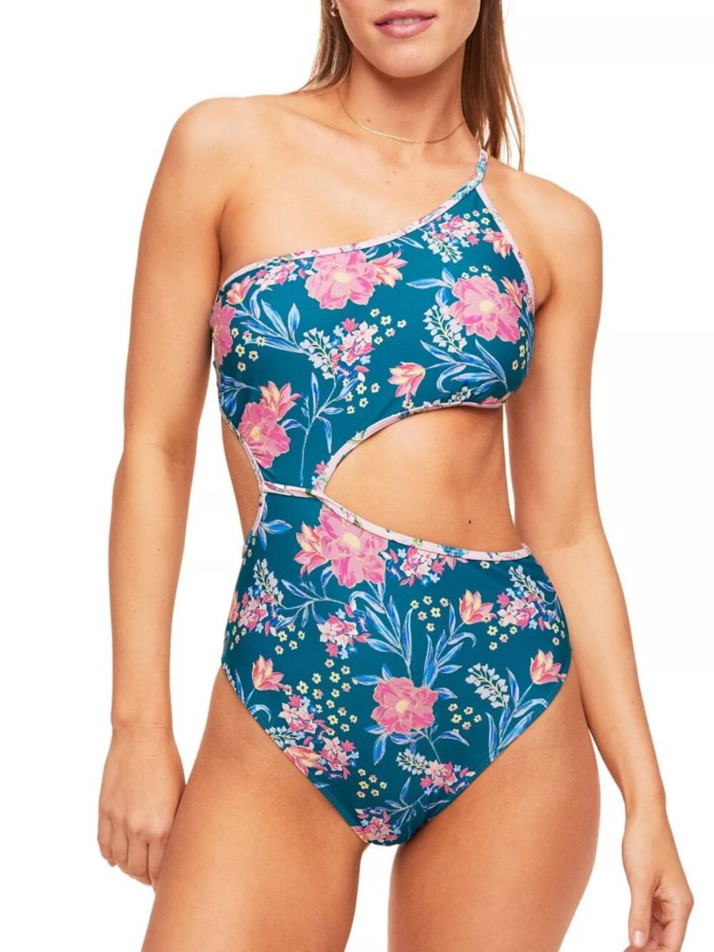 Adore Me Floral Cut-Out One-piece Swim Suit 0X